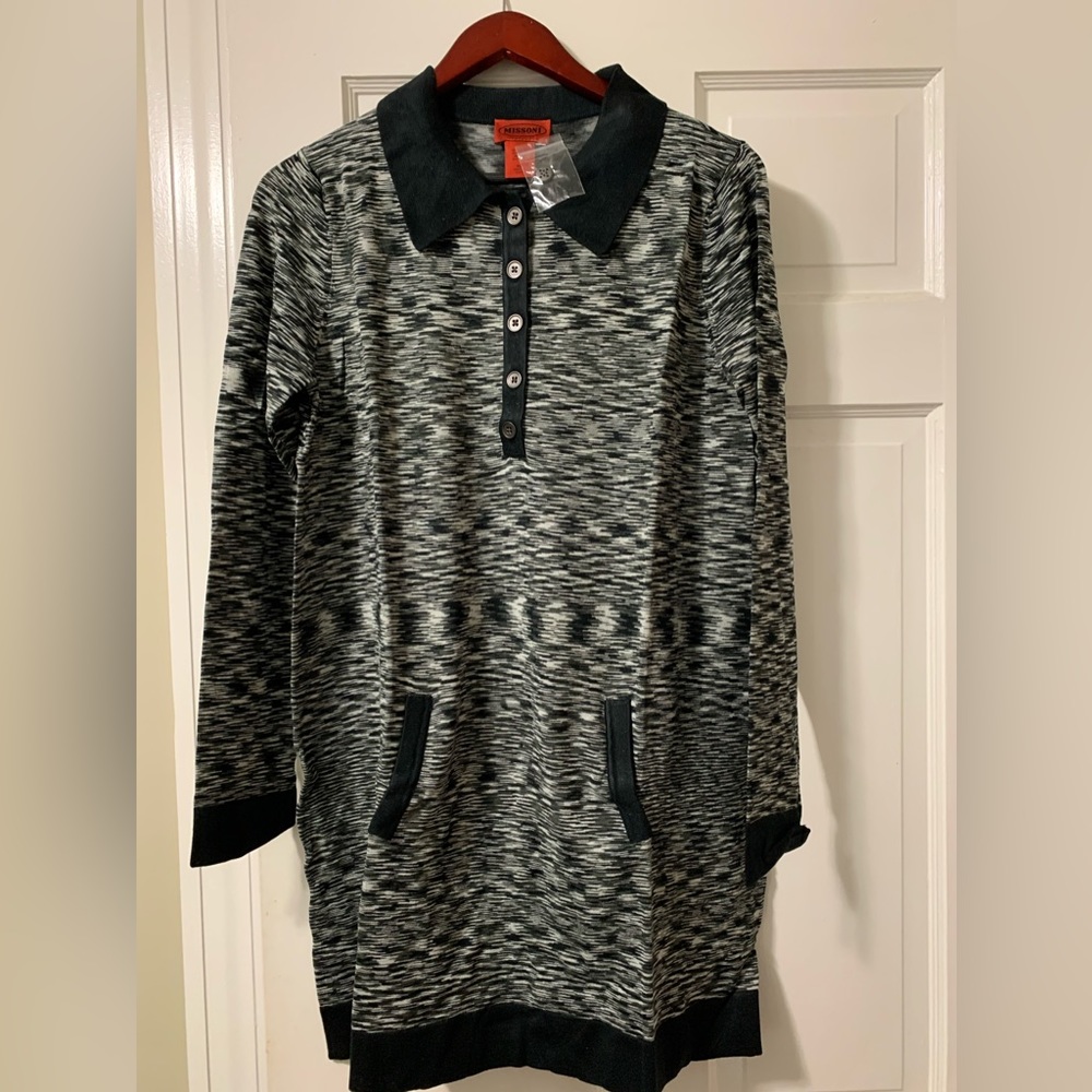 Missoni Black and Gray Long Sleeve Dress